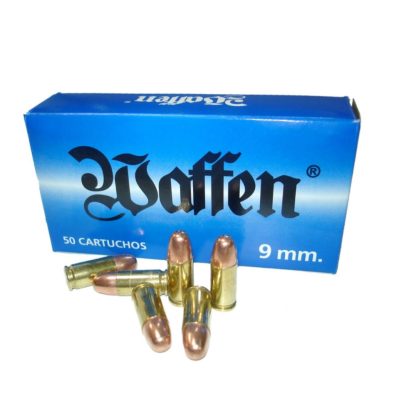 Balas Waffen Cal 9 mm 124 grains x 50