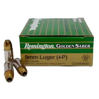 Balas Remington Golden Saber Cal 9mm 124 grains x 25