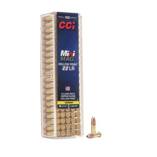 Balas CCI Cal 22 LR Mini Mag Punta Hueca x 100