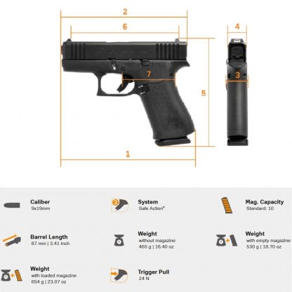 Pistola Glock 9mm 43X Gen5 Dos Tonos