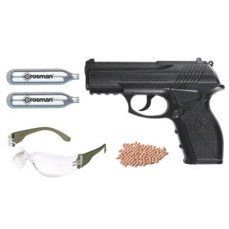 Pistola CO2 Crosman P10 Kit Garrafas + Balines + Gafas
