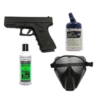 Combo Airsoft Pistola + Green Gas + Balines + Máscara