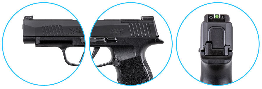 corredera y miras pistola sig sauer p365 xl