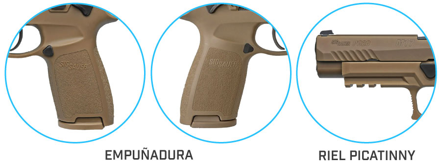 empuñadura pistola sig sauer p320 m17 ms