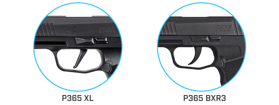 diferencias gatillo pistola sig sauer p365 xl y p365 bxr3