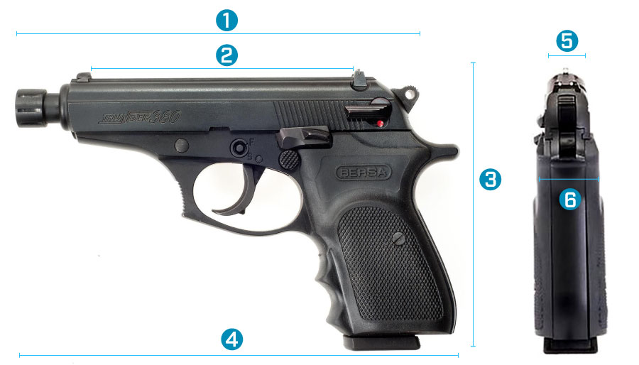 Pistola Bersa THUNDER .380 Combat Plus - 15 Tiros - Niquelada