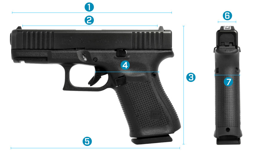 medidas del arma glock 19 gen 5