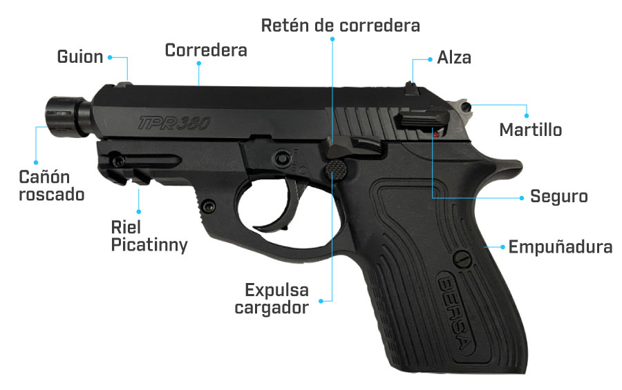 partes de la pistola bersa tpr380x