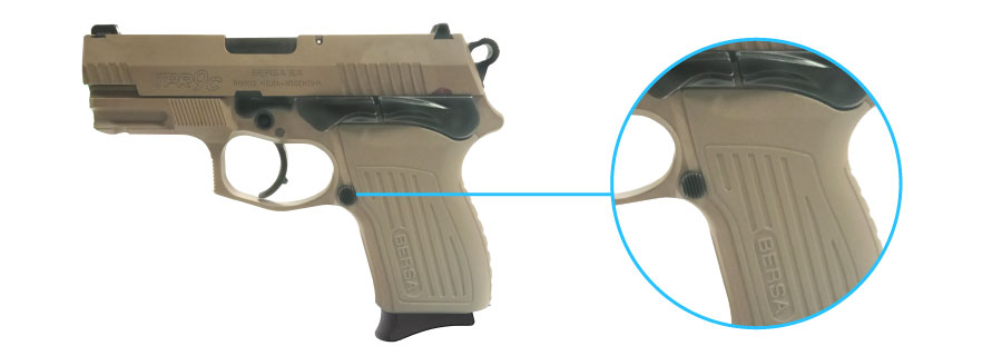 reten del cargador de la pistola bersa tpr 9 compacta arena fde